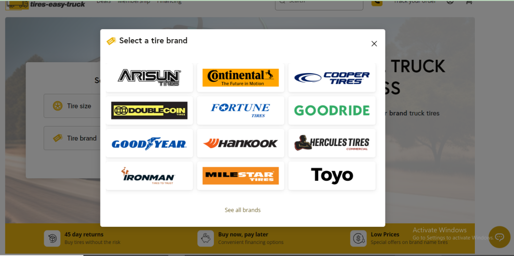 tire easy truck brands